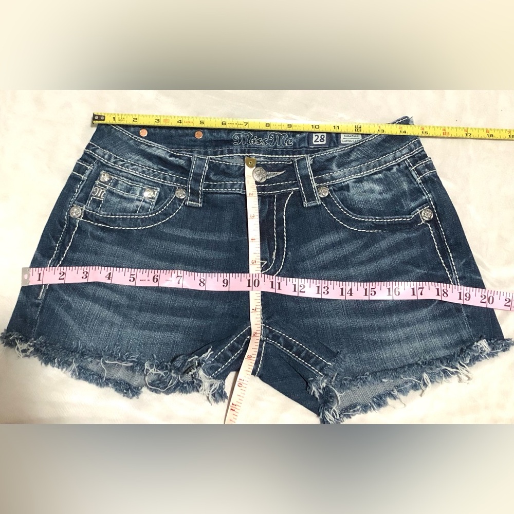 Miss Me Blue Jean Shorts with Embellished Back - Picture 7 of 10